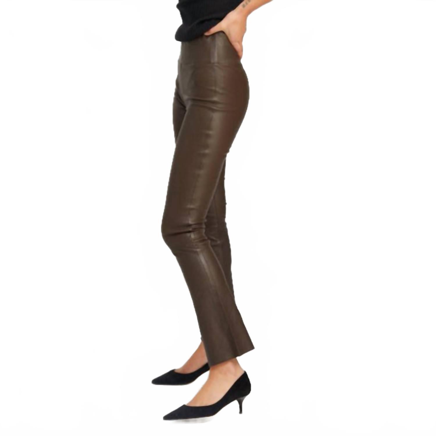 New Sprwmn Jackie Leather Ankle Flare Leggings In Americano — image 2 of 4